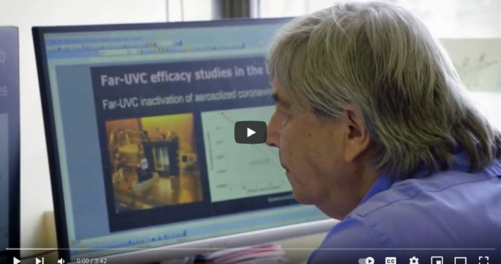 Dr. David Brenner looks at far uvc studies on his computer at Columbia University